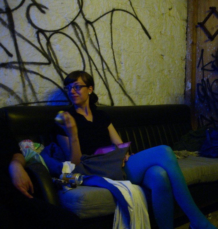 Loka on the couch in the castle's prison. Loka on the couch in the castle's prison.