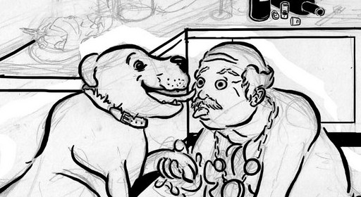 The dog is totally into it.